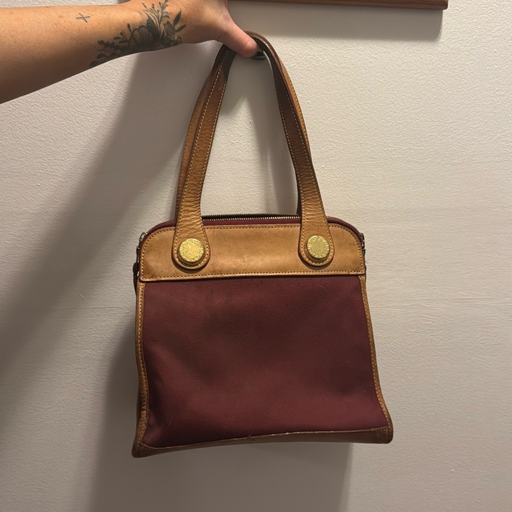 Canvas Maroon Dooney and Bourke shoulder bag